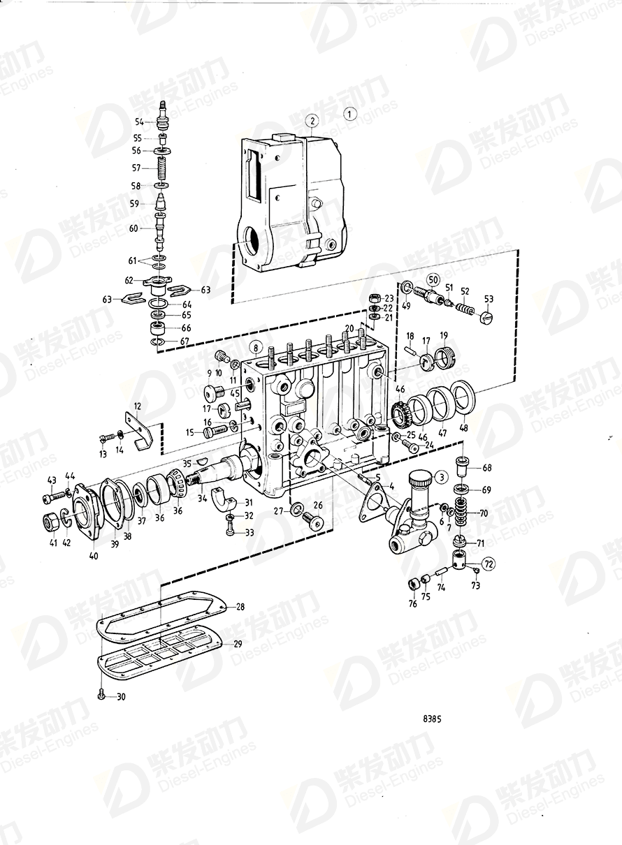 volvo penta Injection pump 3803701 Drawing volvo penta Injection pump 3803701 Drawing